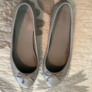 Tory Burch Cap Toe Quilted ballet flats. Bay Gray